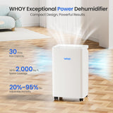 30 Pints Smart Dehumidifier with WiFi App, for Home & Bedroom Up to 2,000 Sq. Ft.
