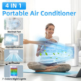 Portable Air Conditioners 4-in-1 Mini Small Air Conditioner Evaporative Air Cooler Fan with 1000ml Water Tank 3 Speeds