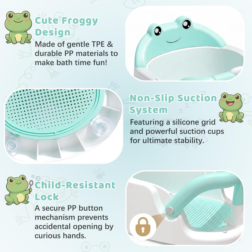 Bath Seat for Babies 6 Months & Up, Non-Slip Toddler Bath Seat with Suction Cup, Safe and Comfortable Portable Infant