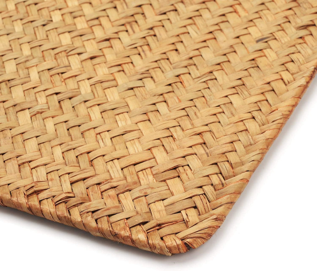 Woven Placemats, Rectangular Rattan Place mats, Natural Seagrass Placemats, Farmhouse Wicker Table Mats - Set of 6