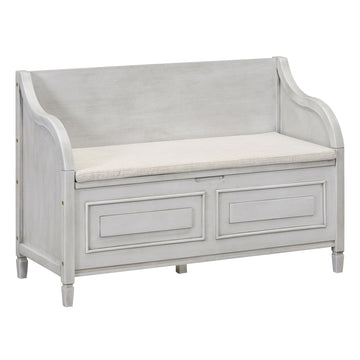 Rustic Entry Storage Bench with Hidden Compartments and Removable Cushion, Wooden Entryway Hallway Foyer Shoe Bench