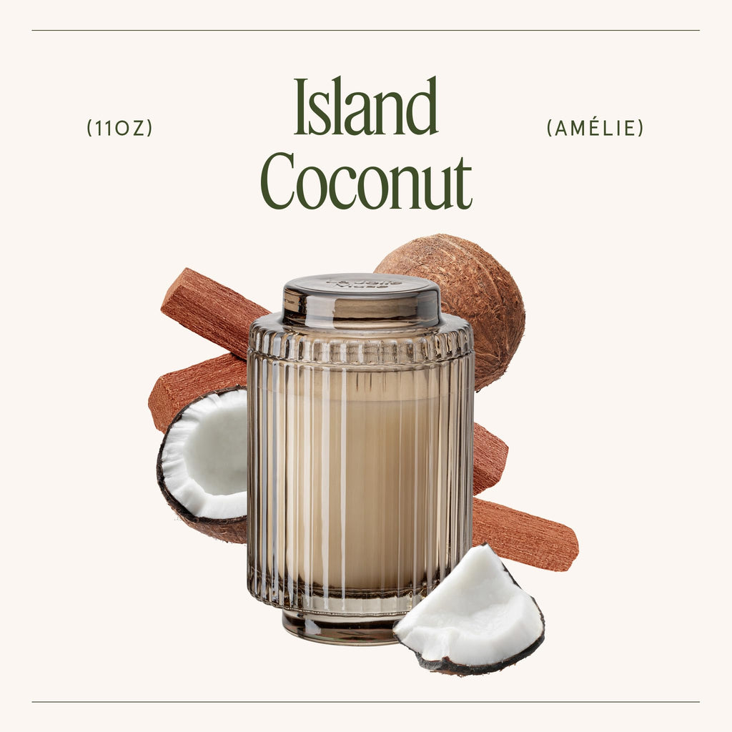 Island Coconut Vanilla Scented Candles, Natural Soy