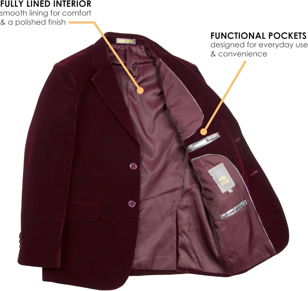Big Boys' Velvet Blazer