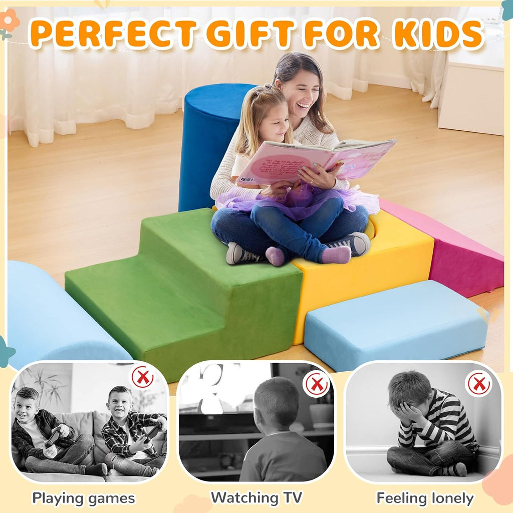 Toddler Climbing Toys Indoor, Piece Colourful Foam Climbing Blocks, Soft Play Climbing for Toddlers, Modular