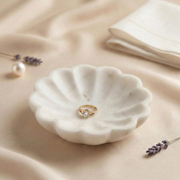 HandMade Marble Jewelry Tray, Trinket Dish, Catch-all,5"