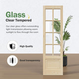 Preassembled 48x84 (Double 24x84) Inch Clear Glass French Interior Door with 8Ft Barn Door Hardware 