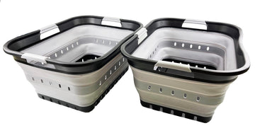 42L (11 gallon) Collapsible Plastic Laundry Basket - Foldable Pop Up Storage Container/Organizer - Portable Basket