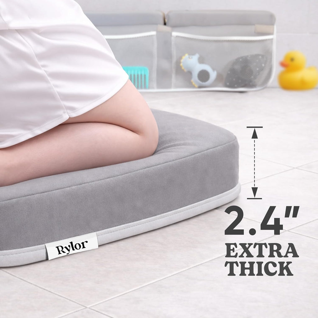 Premium Baby Bath Kneeler Mat & Elbow Rest Pad Set - Comfortable Bath Kneeler and Elbow Kneeling Rest Pad