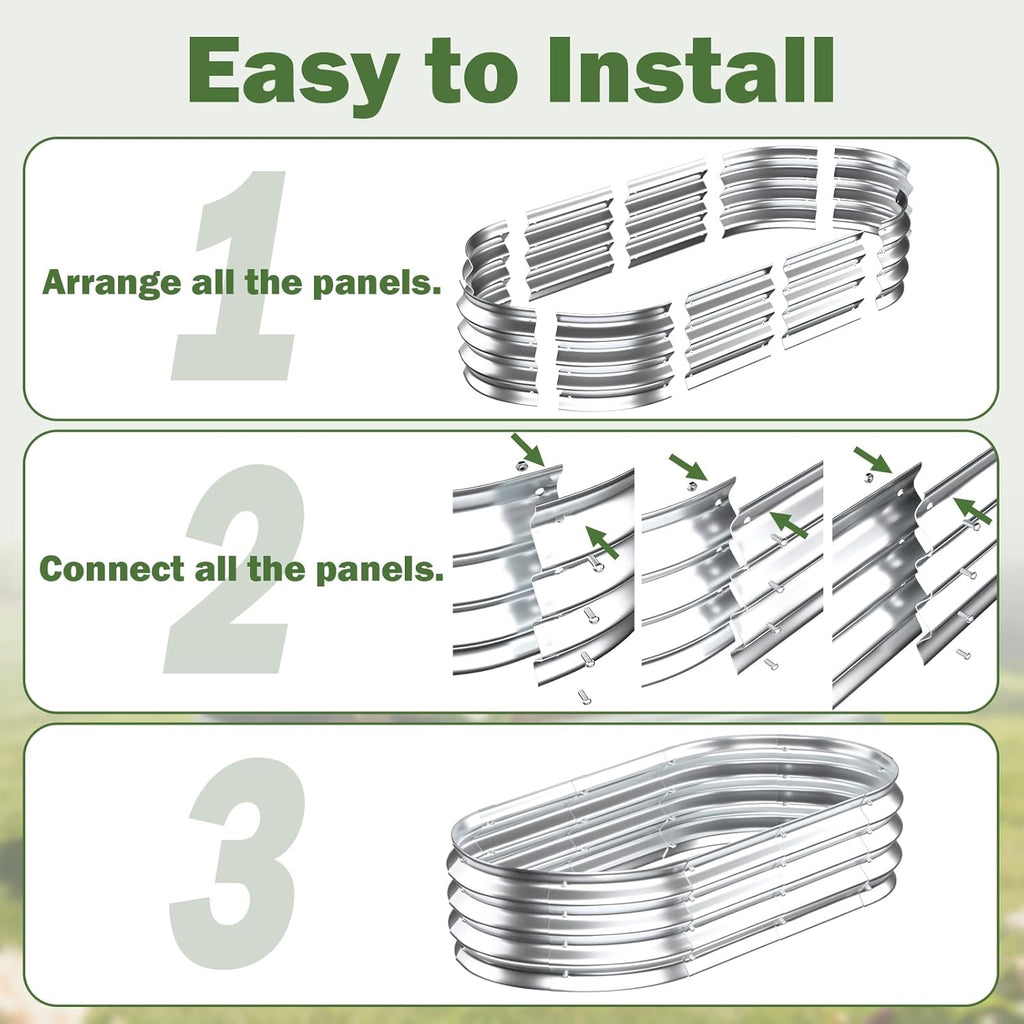 Galvanized Raised Garden Bed Outdoor, 4x2x1ft(2Pack) Metal Heavy Duty Planter Boxes for Gardening, Easy Assemble