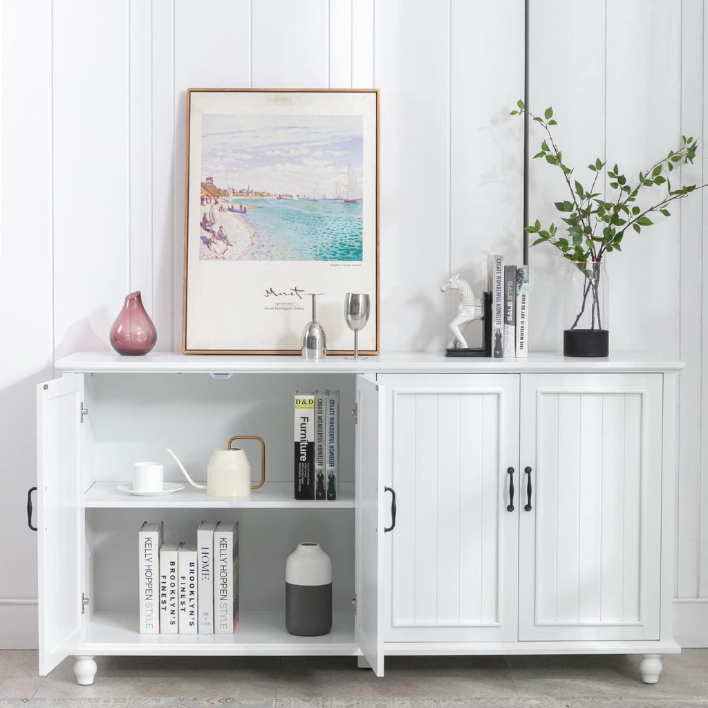 62'' Large Buffet Cabinet with Storage, White