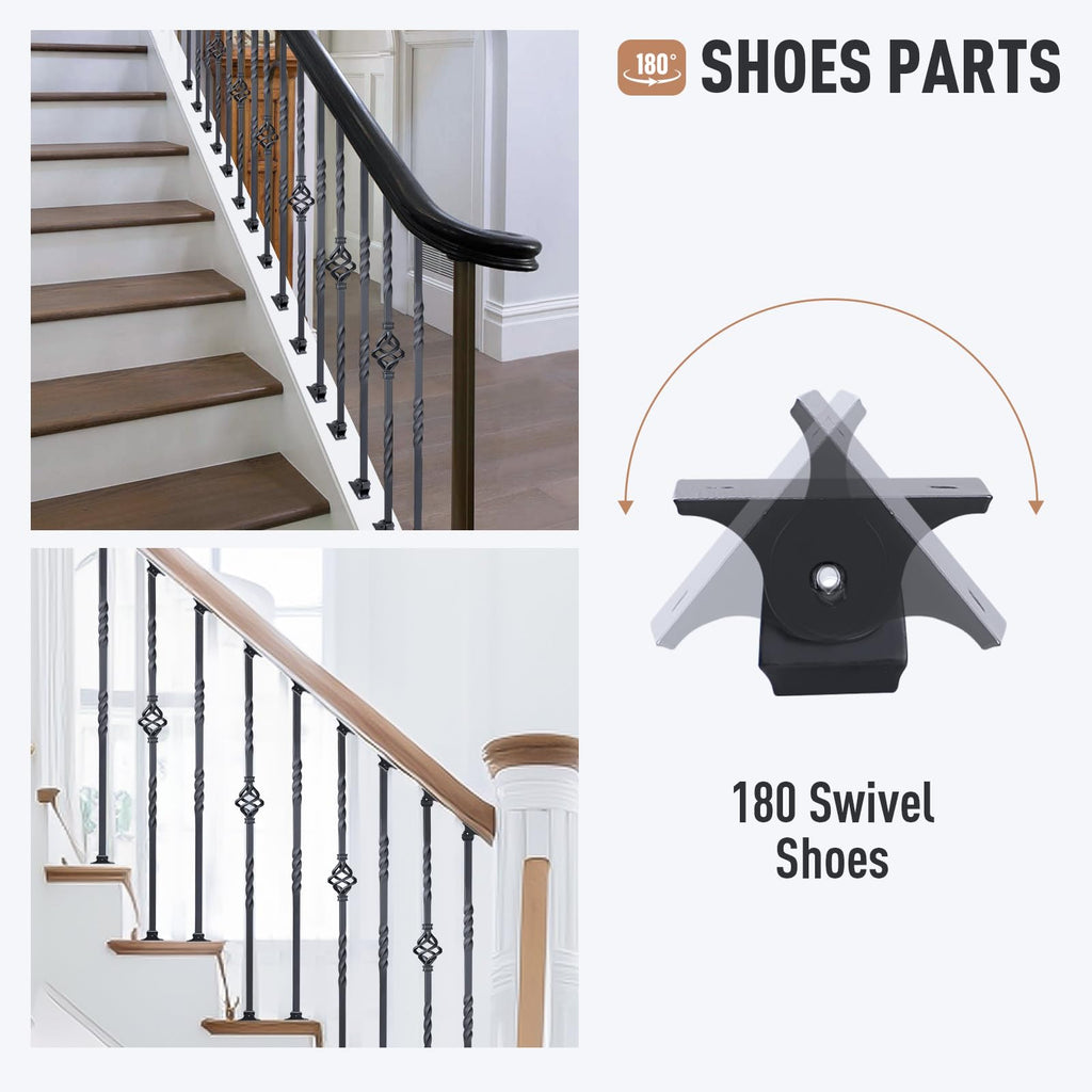 16 Pack Staircase Balusters, Iron Balusters for Staircase Indoor