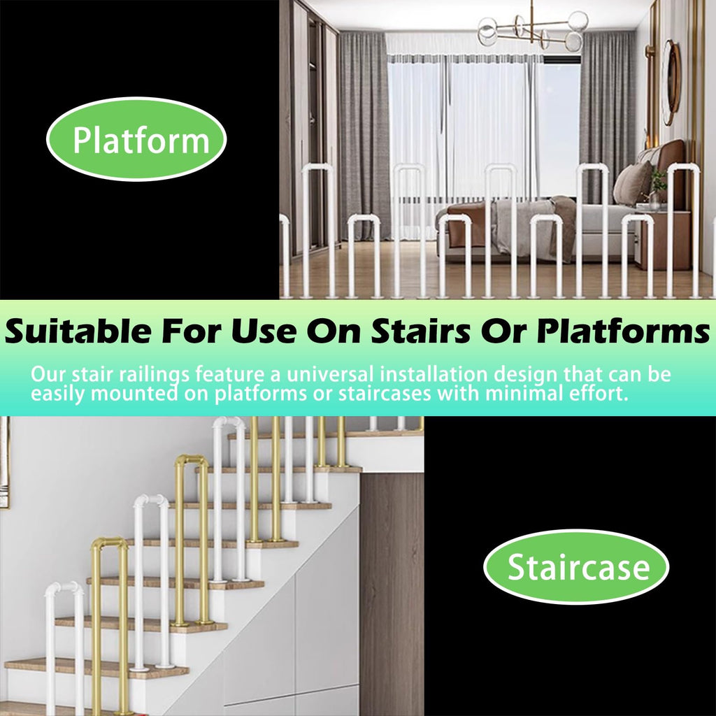Black Railing for Stairs Indoor, Pre Assembled Staircase Balyuster with Screws, Wooden Steps Stair Balusters Floors