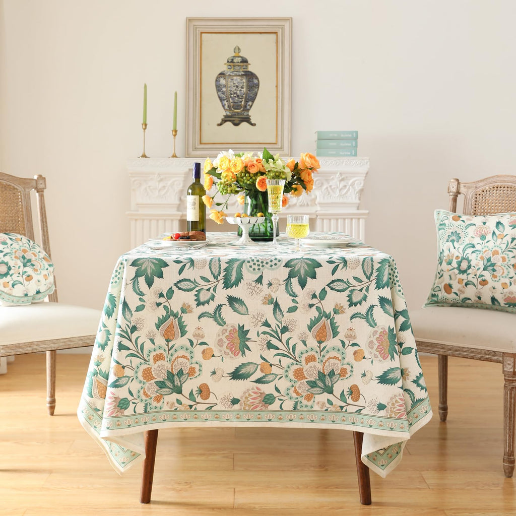 Designer Vintage French Tablecloth, Rectangular, 110"x63"