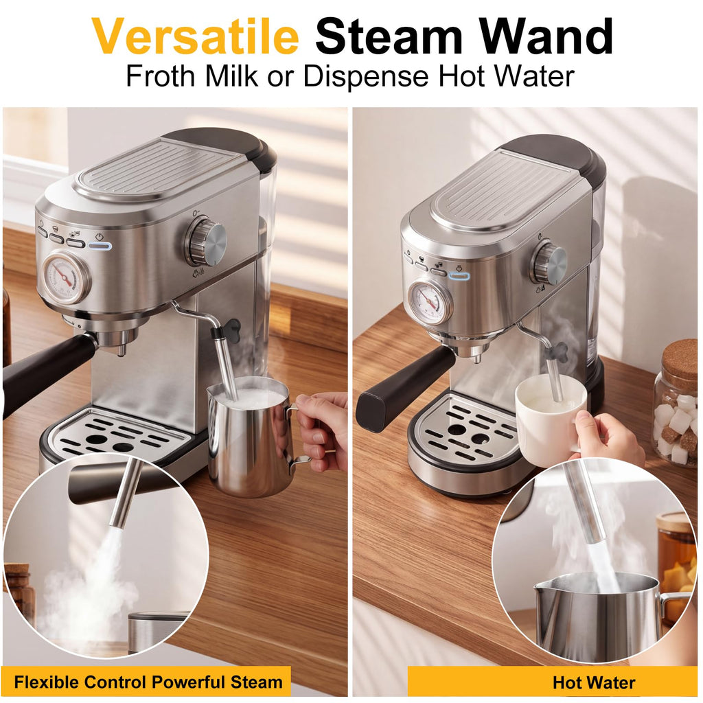 Compact Expresso Coffee Machine 20Bar Espresso Machine, Steam Wand