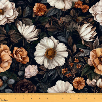 Tulip Fabric by The Yard Soft White Daisy Fabric Botanical
