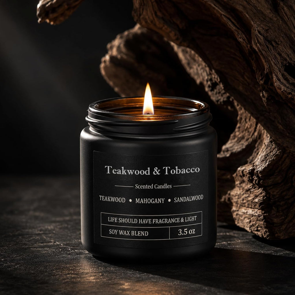 12 Pack Scented Candles for Men, Masculine Soy Candle Gift Set, 3.5 oz Each, Woody Leather Tobacco Coffee & Amber