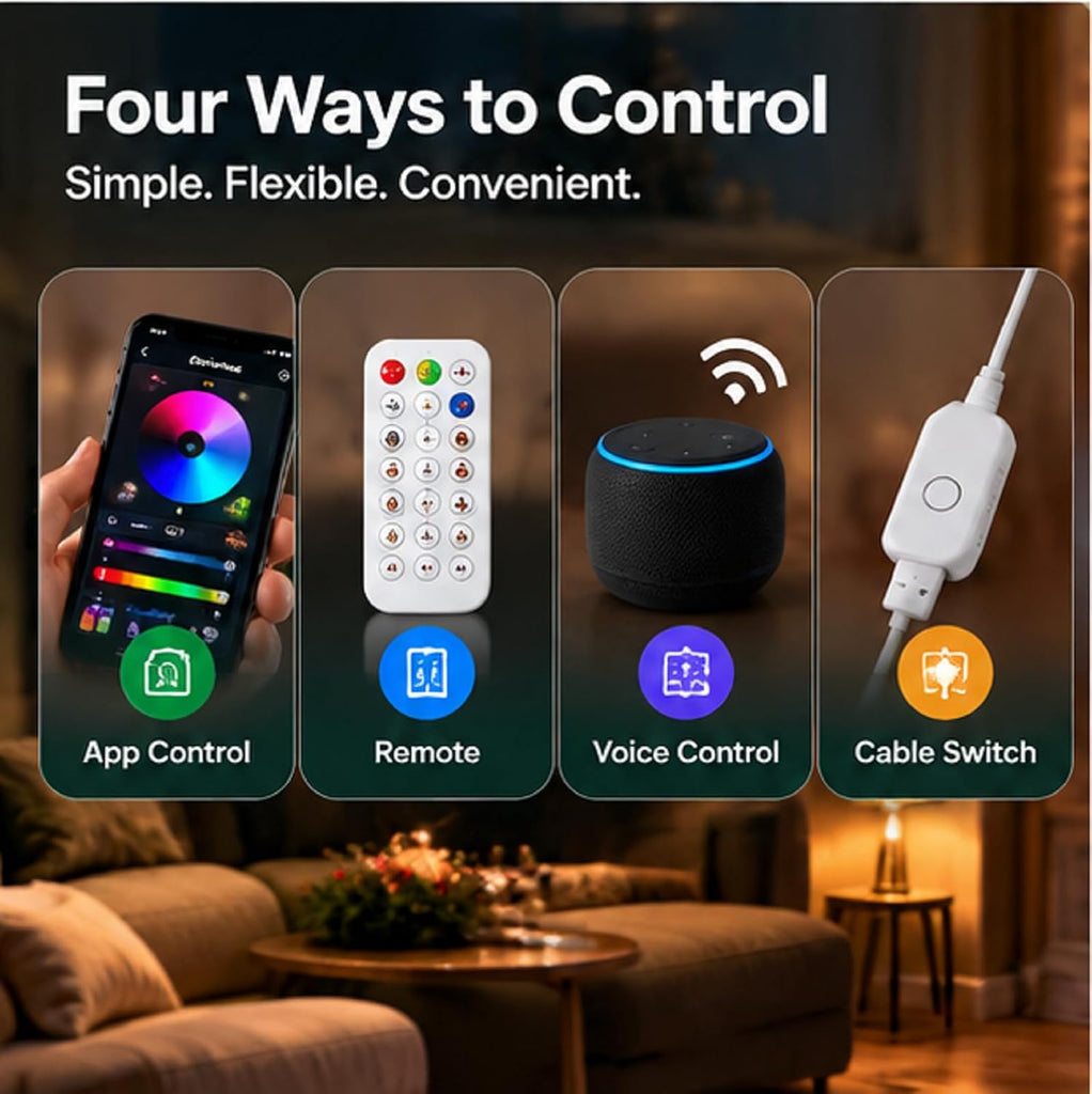 Smart Christmas Tree Lights Controllable via Phone App