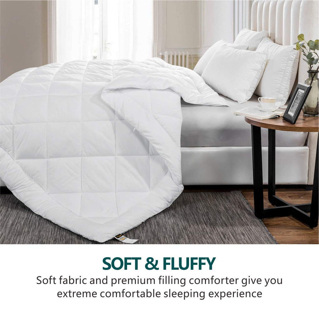 Soft California King Size Comforter Duvet Insert-Down Alternative Comforter with Corner Tabs-Lightweight Breathable