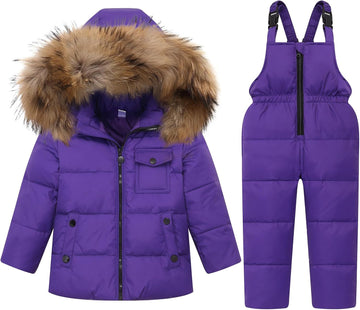 Kids Piece Snowsuit Puffer Jacket and Snow Pants