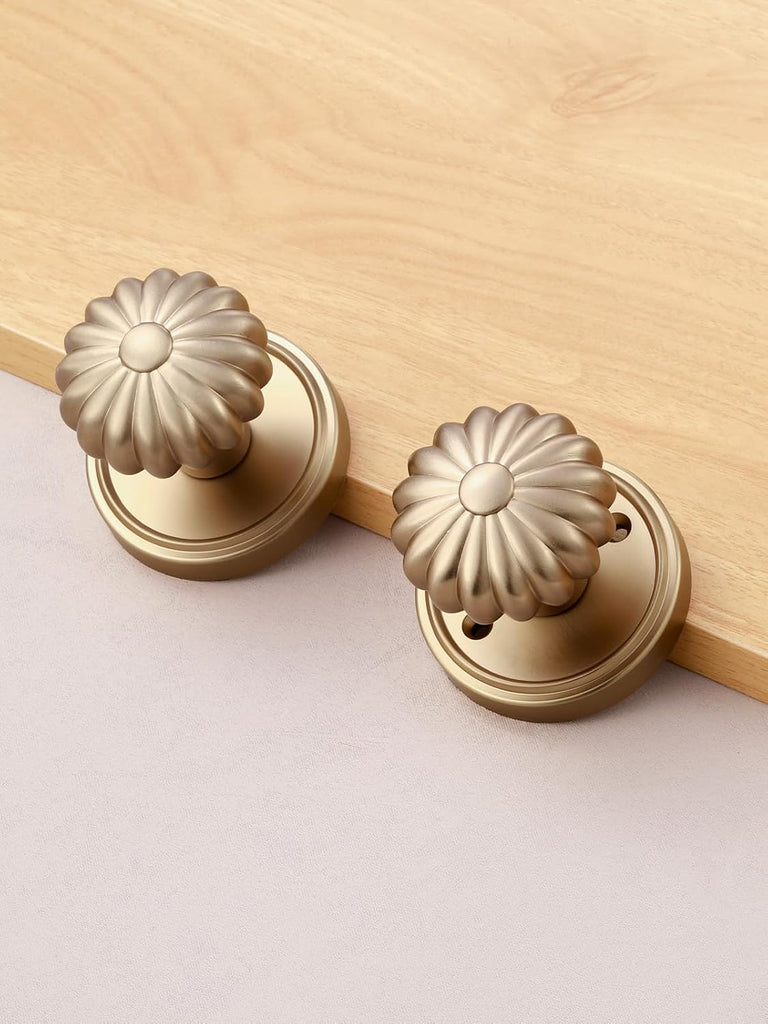 Door Knobs Champagne Bronze Passage Door Handle Doorknobs, 2 Pack