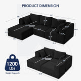 107'' Modular Sectional Sofa, L Shaped Cloud Couch for Living Room