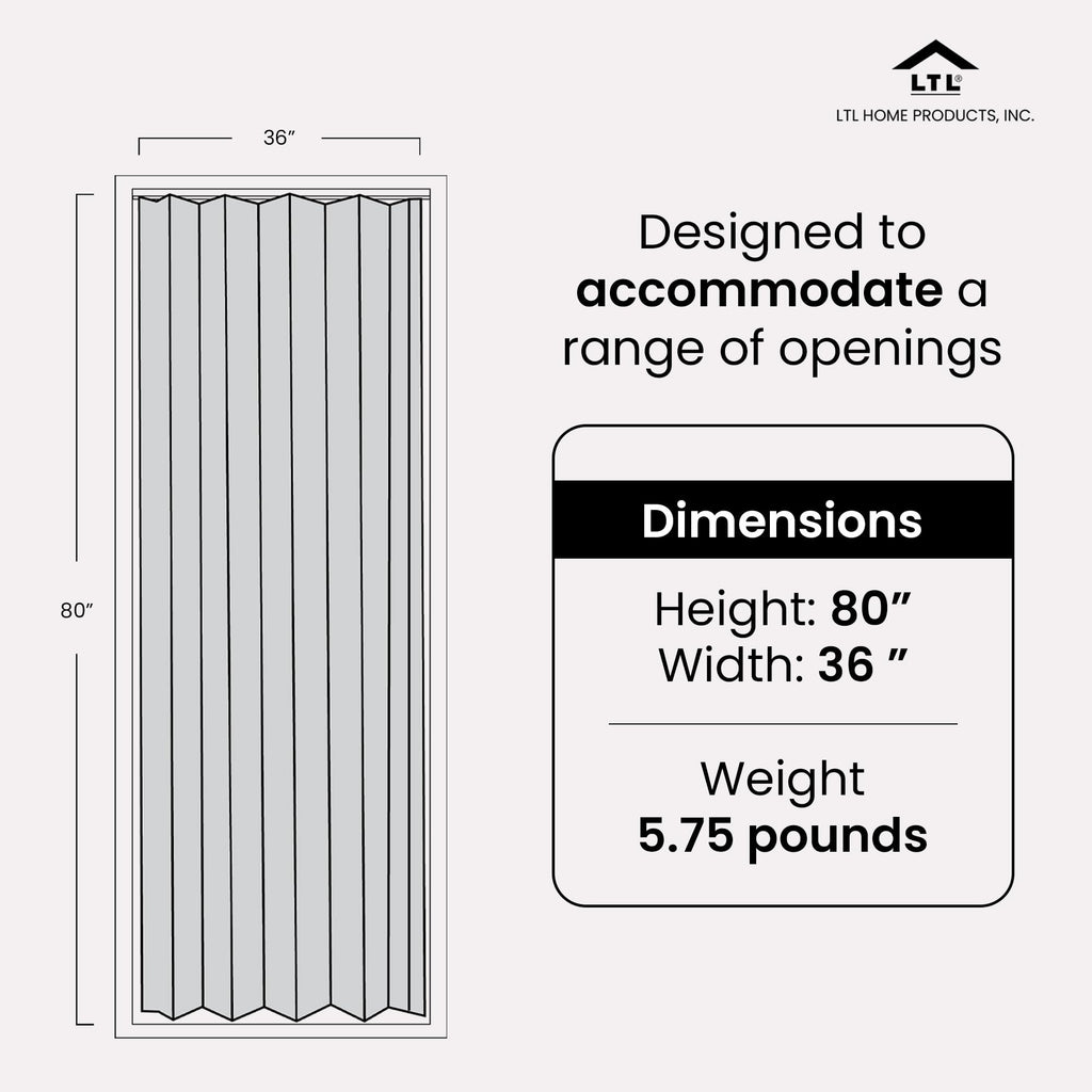 Regent Interior Accordion Folding Door, 36" x 80", Fruitwood