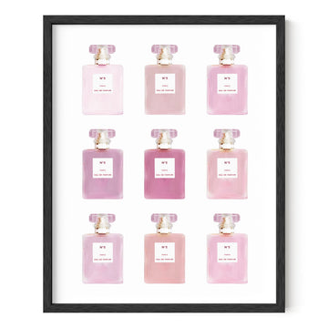 Glam Wall Art Eau De Parfum Blush Pink Wall Decor Fashion Wall Art for Women Vanity Room Pink Posters & Glam Decor