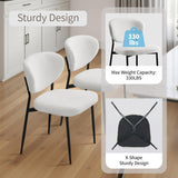 Upholstered Dining Room Chairs Set of 6 Modern Chenille Diner Chairs with 58D Memory Foam Thick Cushion Comfy Armless