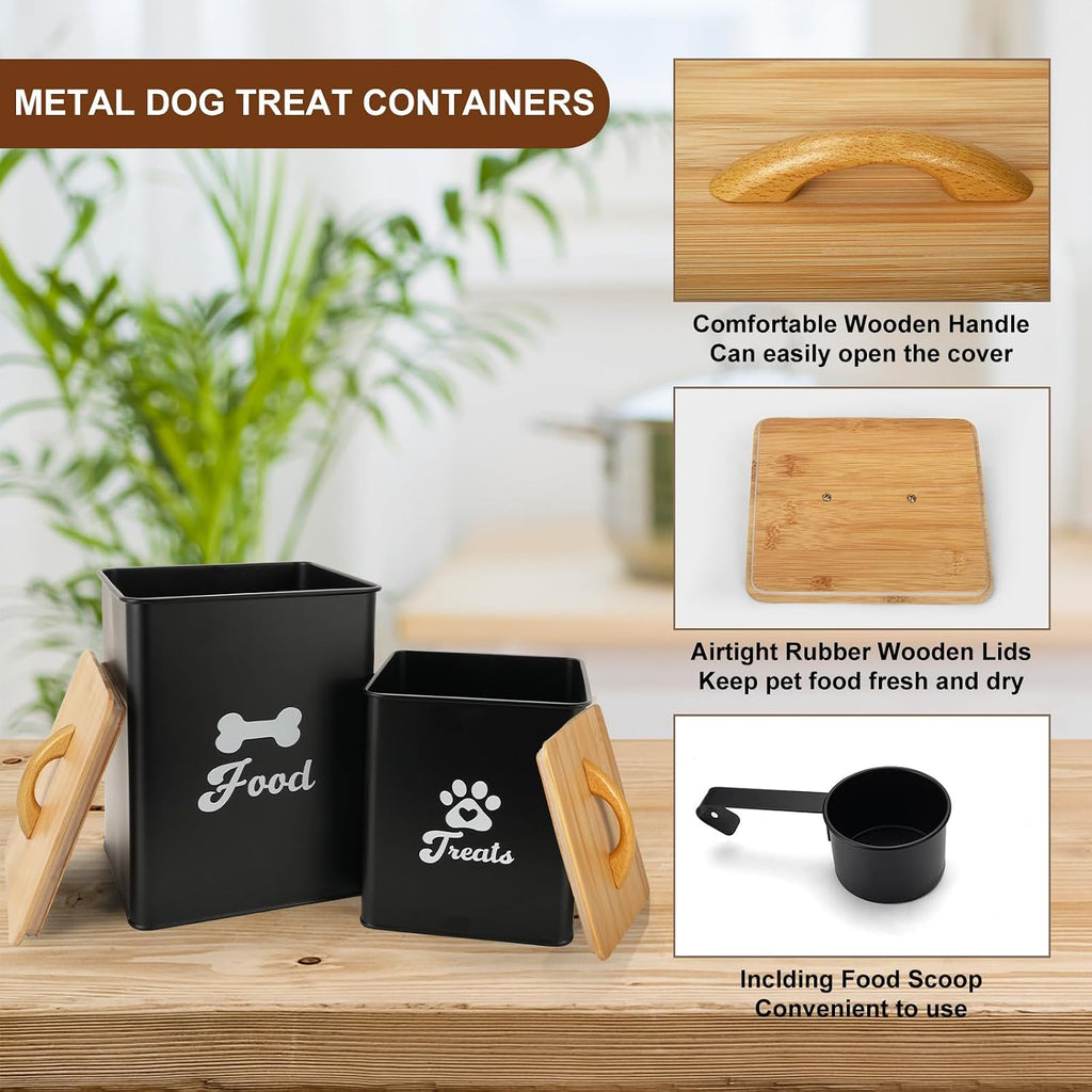 Dog Treat Container 2PCS, Dog Food Storage Container with Lids Airtight, Dog Treat Jars Counter-7+3Lbs, Small Dog