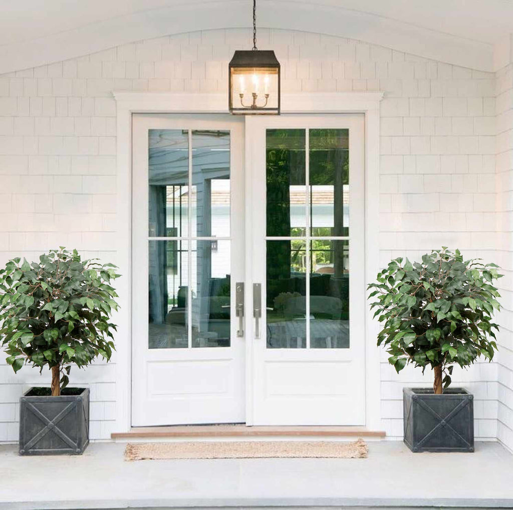 3ft Ficus Artificial Trees, 36" Tall Faux Plant with Cotton Basket Decor
