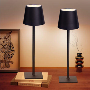 2 Pack Cordless Table Lamps, 3 Colors Stepless Dimming, 5000mAh Rechargeable Battery LED Desk Lamp /Couple