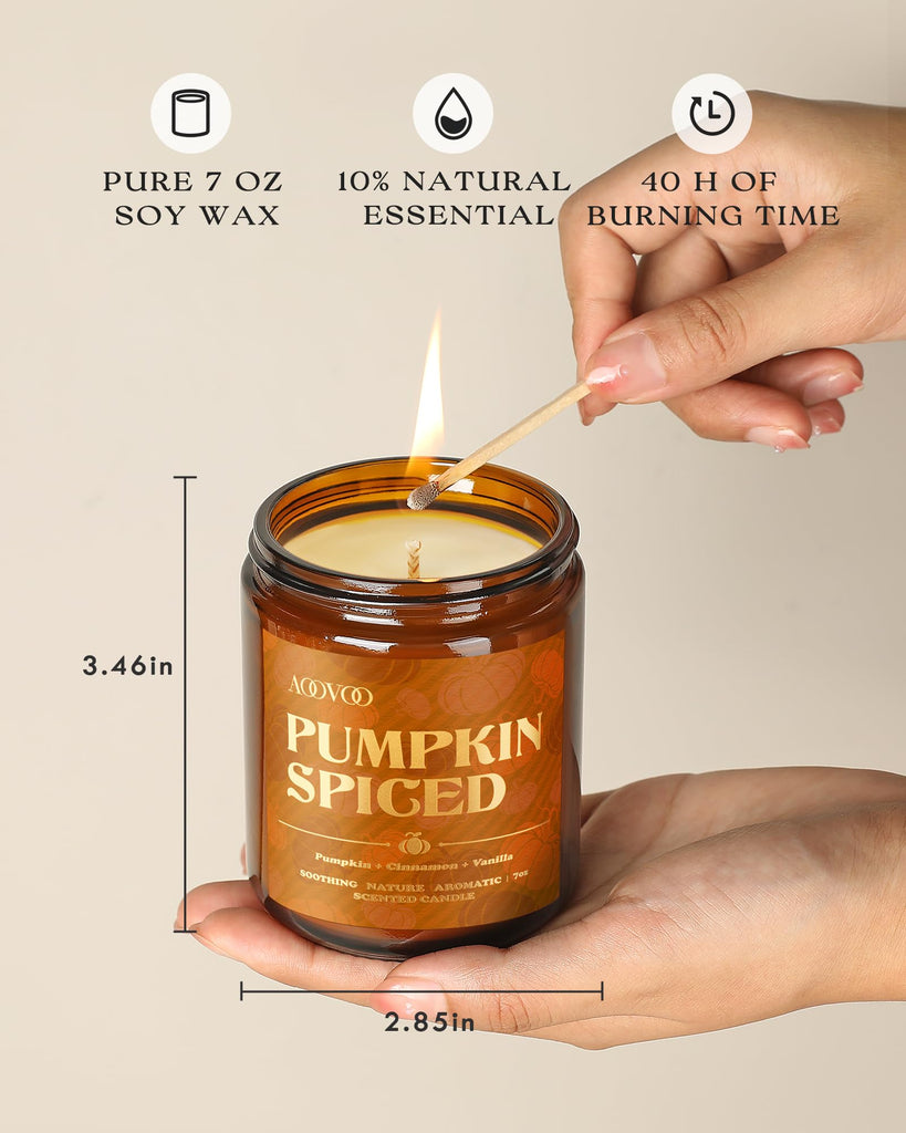 6 Pack Fall Candles Set - 42oz Autumn Candle Gift Scented