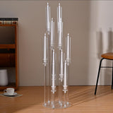 10Pcs Acrylic Candelabra Centerpiece,10 Arm Floor CandelabrasShade Pillar Taper Candlestick for Tables Dinner Party