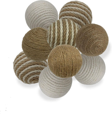 Decorative Balls for Bowls, 2.36 Inch, Vase Fillers for Centerpieces Bowl Fillers, Wicker Rattan Ball - Set of 9