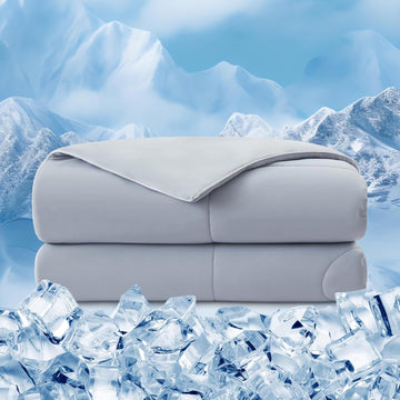 Cooling Comforter Queen Size, Double Sided Cold 90% Nylon Fabric Fabric Cooling Blanket for Hot Sleepers, Q-Max>0.5