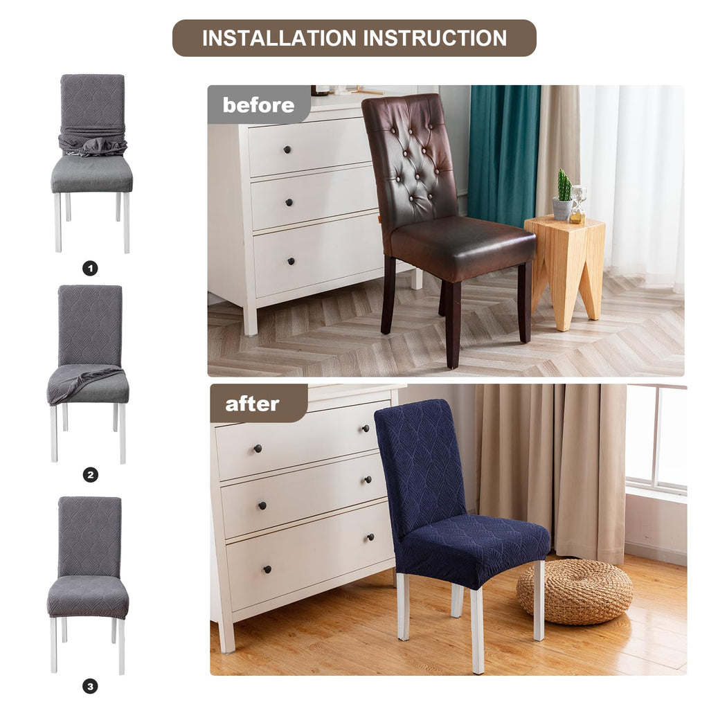Waterproof Dining Chair Covers, Chair Covers, Stretch Parsons Chair Slipcover, Removable, Washable Kitchen Chair