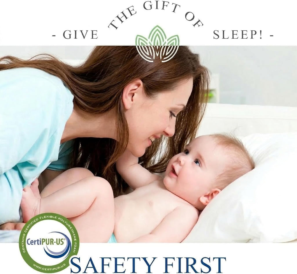 Organic Cotton Covered 2-Sided Crib Mattress | Premium Memory Foam Hypoallergenic Light 2-in-1 Baby Mattress, Firm