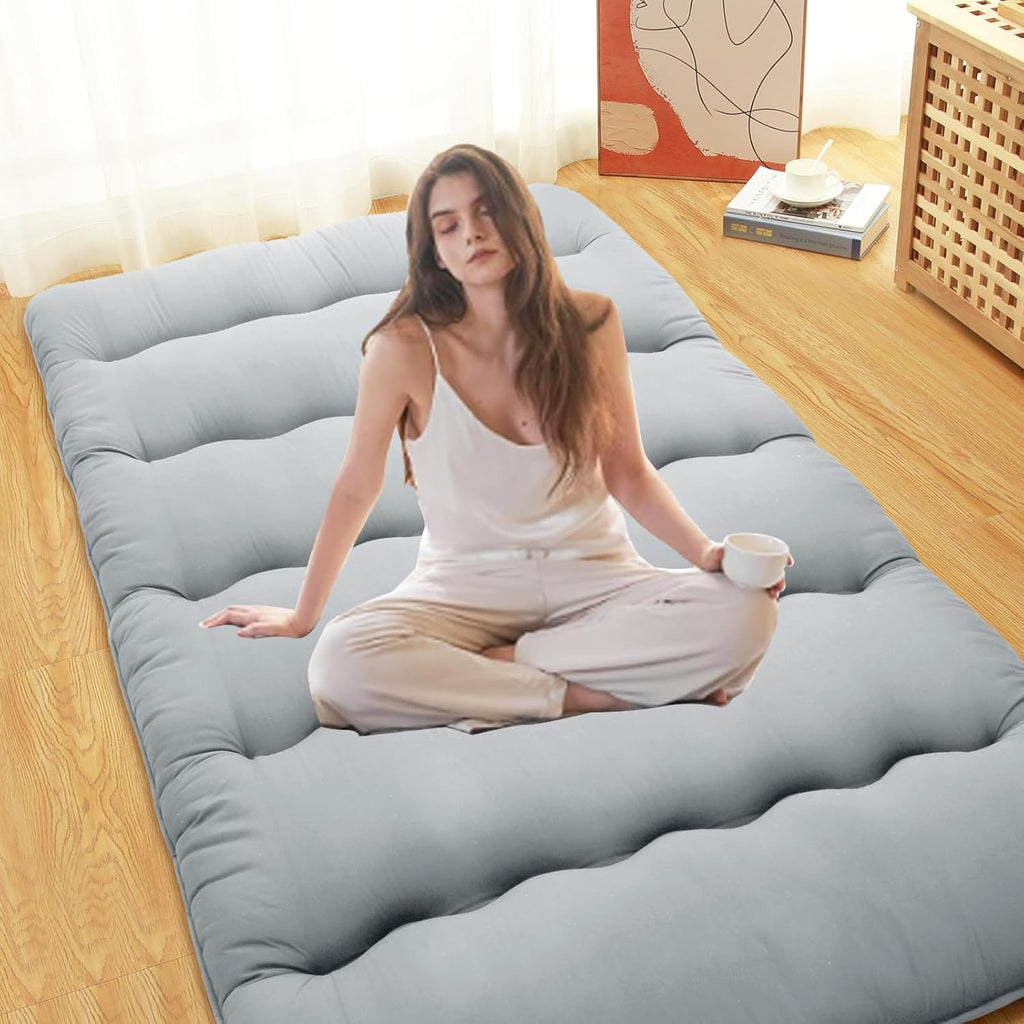 Japanese Futon Mattress, 3" Thick Foldable Floor Sleeping Bed