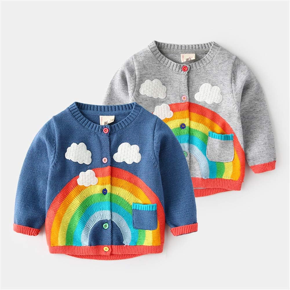 Toddler Sweaters Knitted Cardigan for Boys Girls 1-7 Years Rainbow
