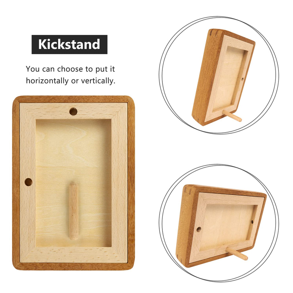Natural Wood Photo Frames Inspired Tabletop Picture Frame with Mat, Vertical or Horizontal Display (Teak, 5x7 matted