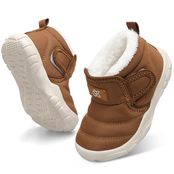 Baby Cute Boots Toddler Anti Collision Shoes Non Slip Winter Walking Shoes Unisex Lightweight Brown Infant