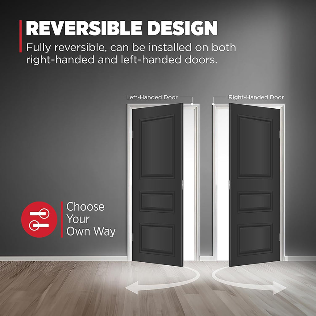 San Clemente Front Door Handle No Lock, Entry Handleset Exterior with Interior Reversible Handed Lever, Non-Locking - Door Handleset