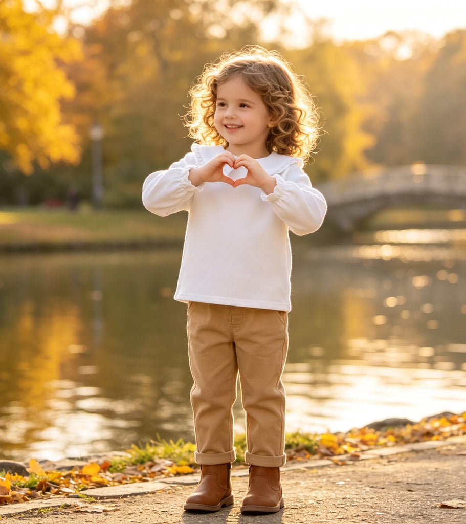 Toddler Girl T-Shirt Girl Peter Pan Collar Blouse