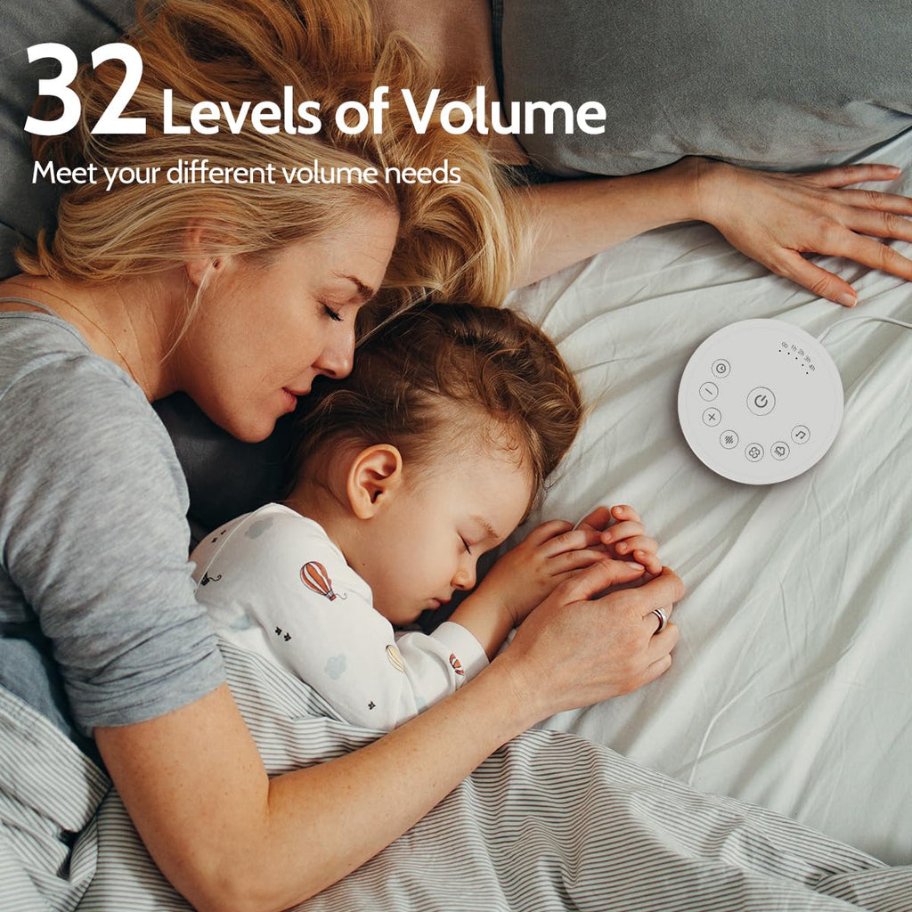 Sound Machines Sleep White Noise Machine with 25 32 Volume Levels 5 Timers and 4 Sound Categories and Memory Function