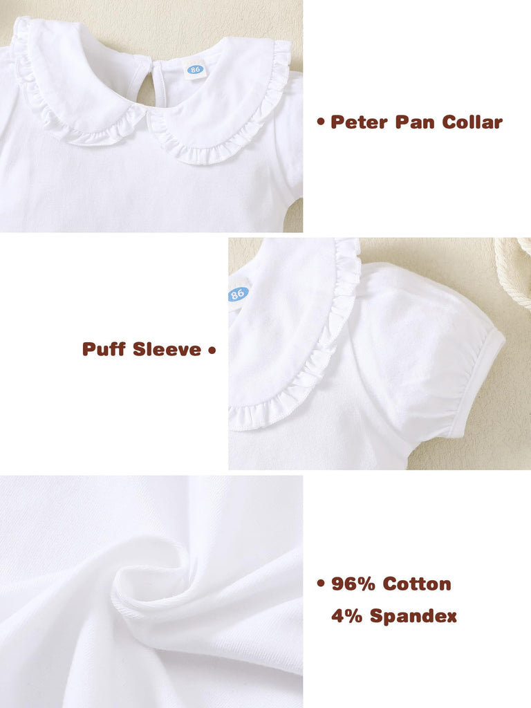 Toddler Peter Pan Collar T-Shirt Girl Cotton Blouse