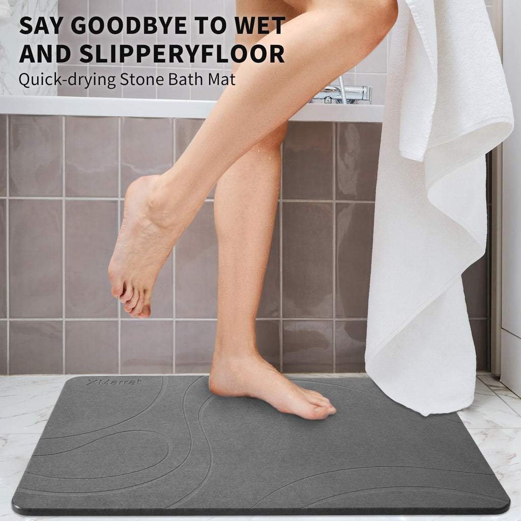 Extra Large Stone Bath Mat, Diatomaceous Earth Mat, 31.5"x19.7"