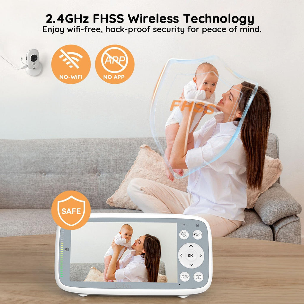No WiFi Baby Monitor with 4" 720P IPS Screen with Camera and Audio