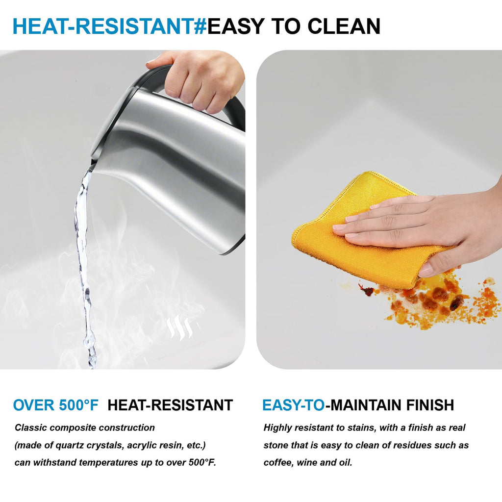 32x19 Granite Composite Kitchen Sink - 32 Undermount Kitchen Sink Workstation White Granite Quartz Composite Under