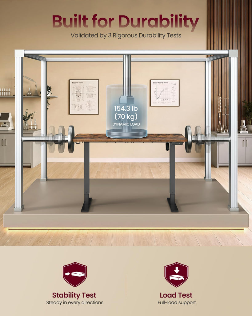 Standing Desk, 48x24 Inch Electric Adjustable Desk, 30-Min Assembly