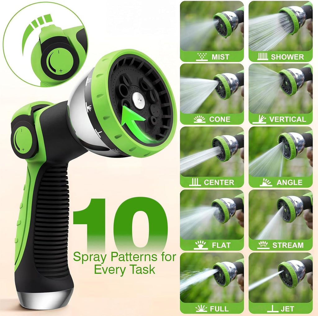 Retractable Garden Hose Reel 100FT x 1/2 in, Wall Mount Water Hose Reel for Outside with Auto Rewind, Tangle-Free